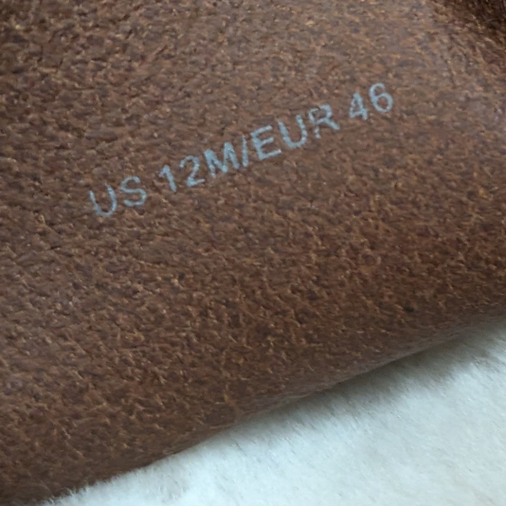 Vince Atlee Chestnut Suede Shearling Loafer Mens Size 12 - Picture 10 of 12